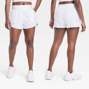 Large - Womens High-Rise Crinkle Shorts 3" - All In Motion - White